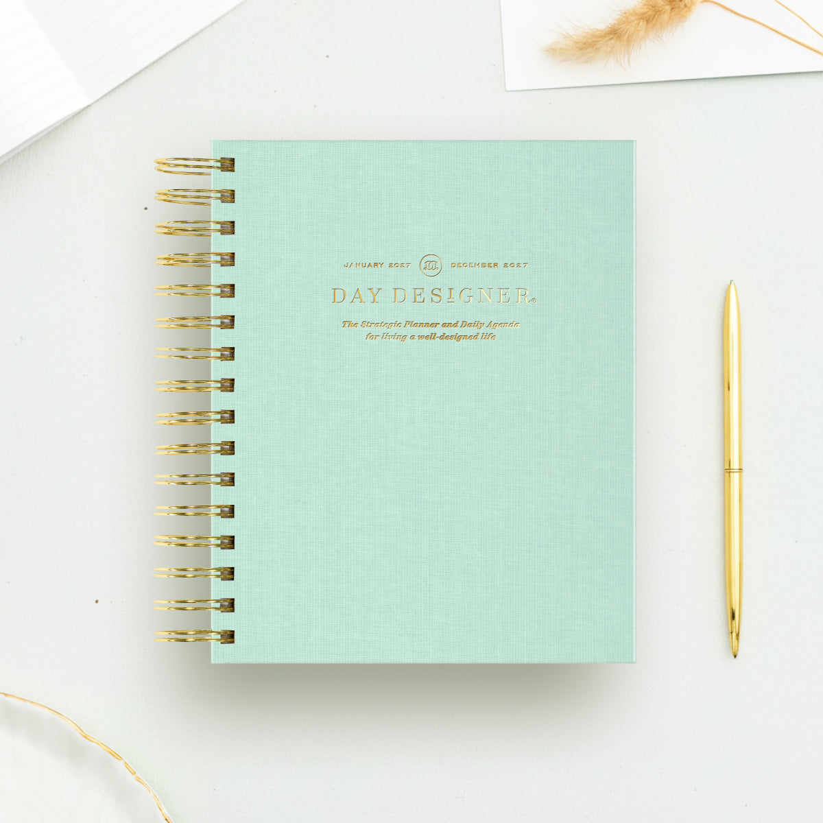 2027 Mini Daily Planner: Sage Bookcloth