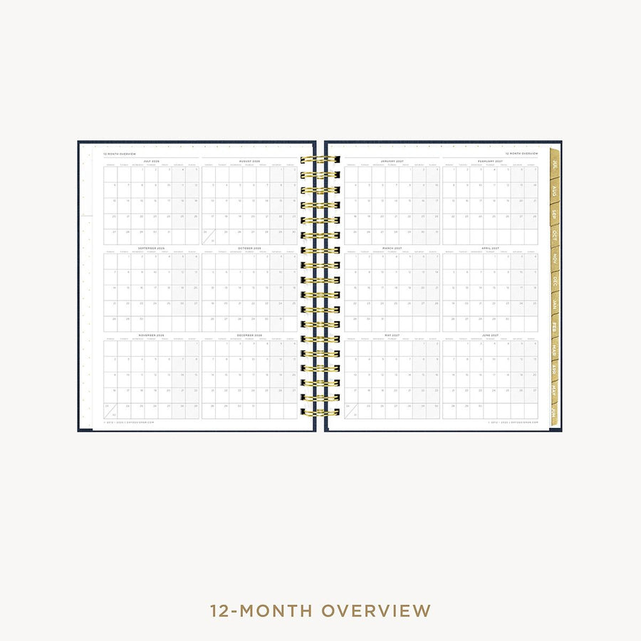 Day Designer 2026-27 weekly planner: Navy Bookcloth cover with 12 month calendar