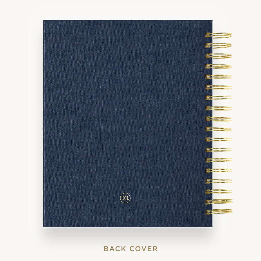 Day Designer 2026-27 weekly planner: Navy Bookcloth cover with back cover with gold detail