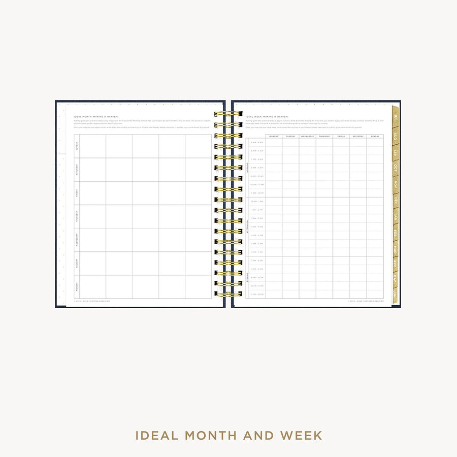 Day Designer 2026-27 weekly planner: Navy Bookcloth Pebble Texture cover with ideal week worksheet