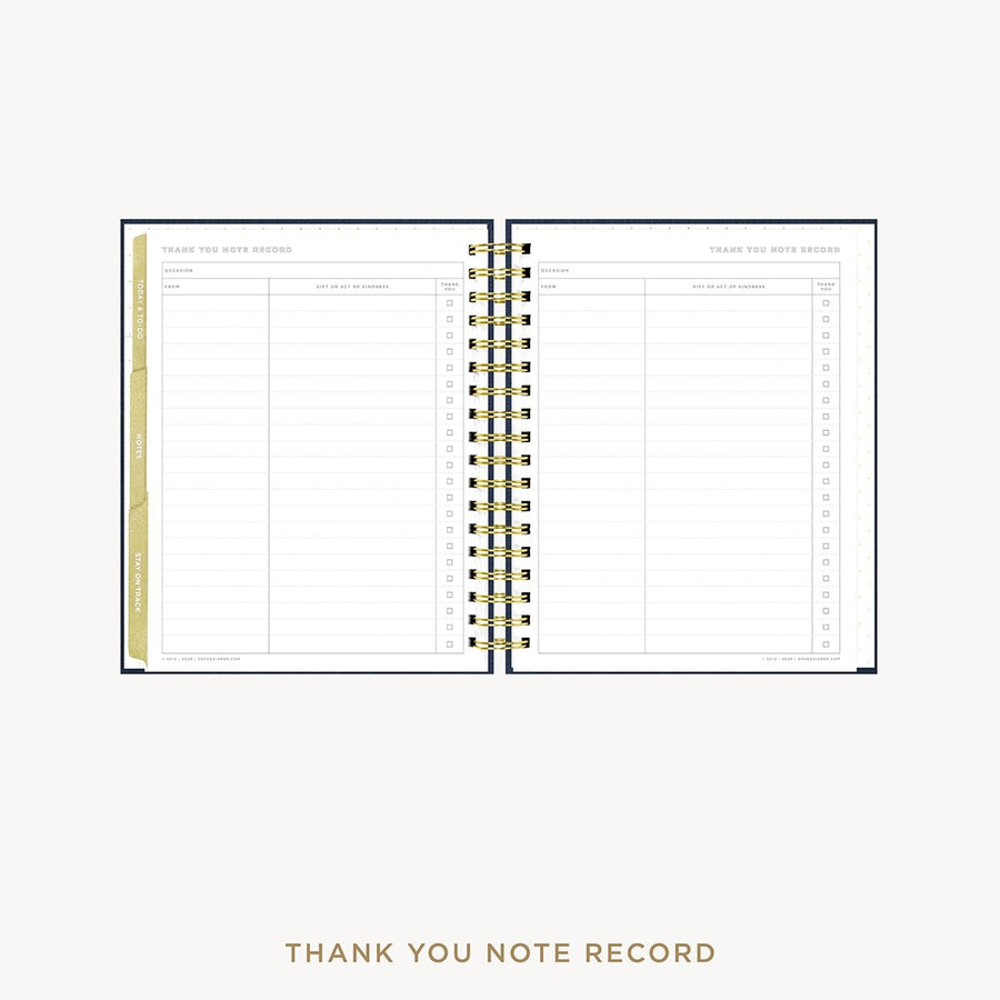 Day Designer 2026-27 weekly planner: Navy Bookcloth cover with note-taking pages