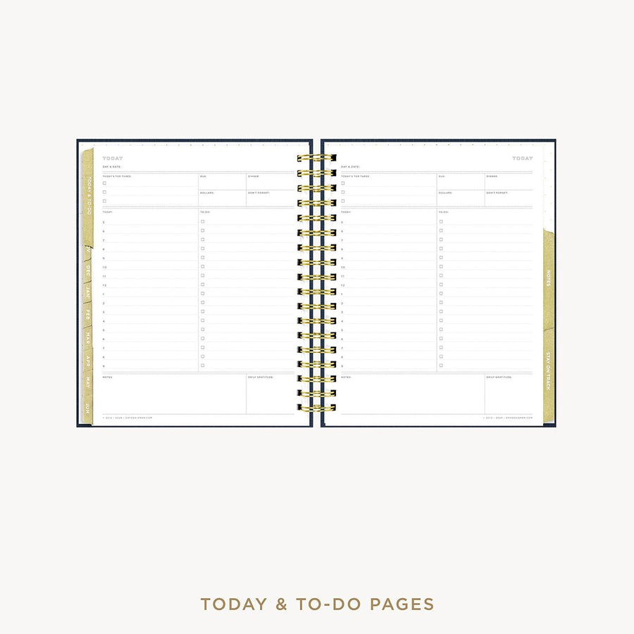 Day Designer 2026-27 weekly planner: Navy Bookcloth cover with undated daily planning pages