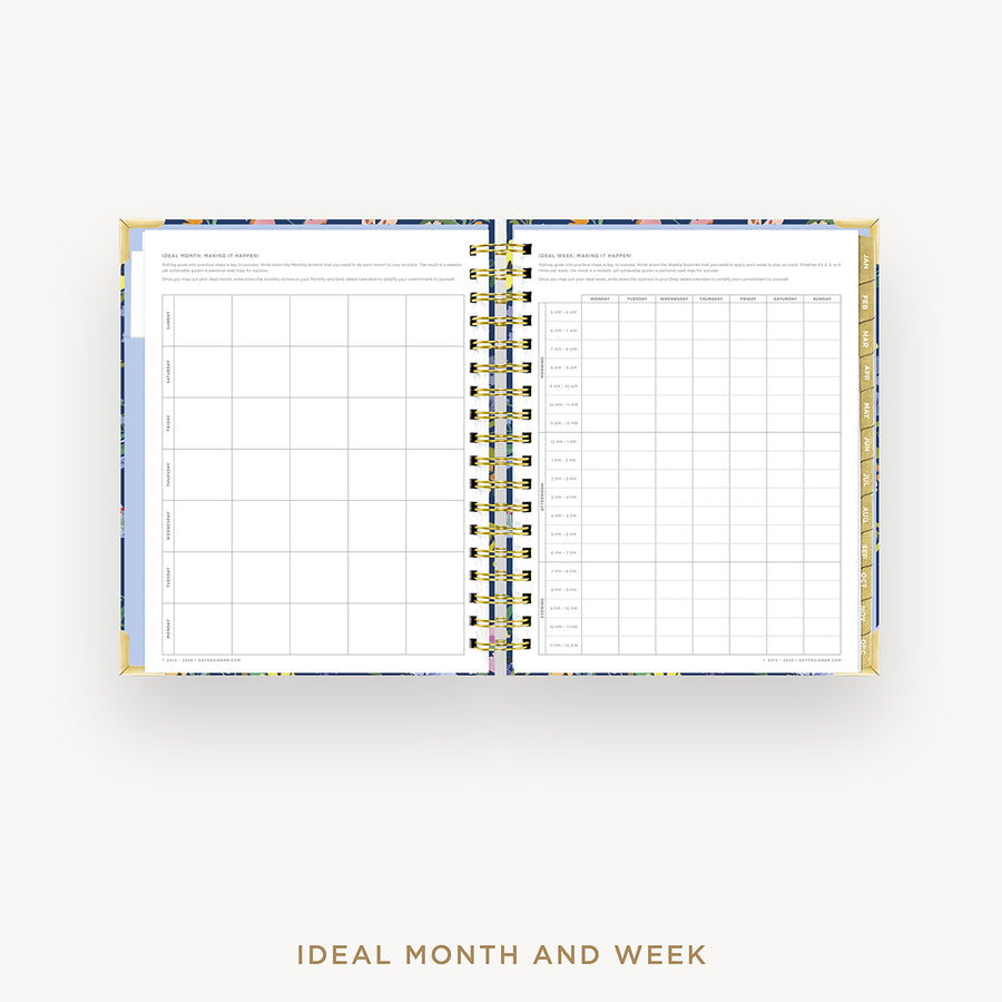Wire-bound planner with grid and checklist layout on a white background