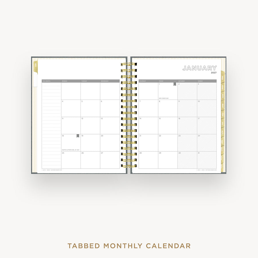 2027 Daily Planner: Charcoal Bookcloth
