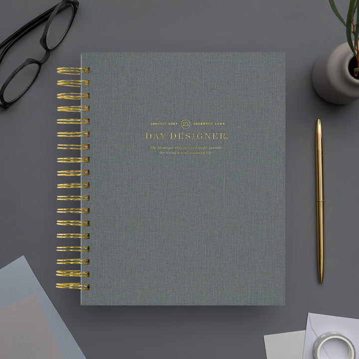 2027 Daily Planner: Charcoal Bookcloth