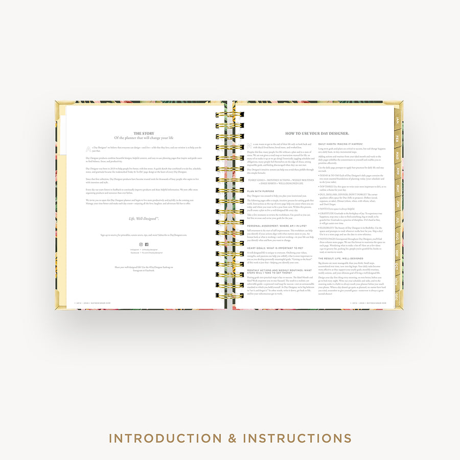 Open book with 'Introduction & Instructions' text on a white background