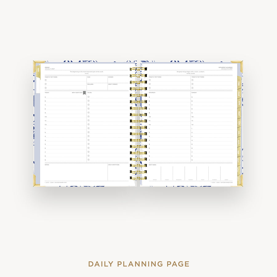 Daily planning page from a planner with a white background