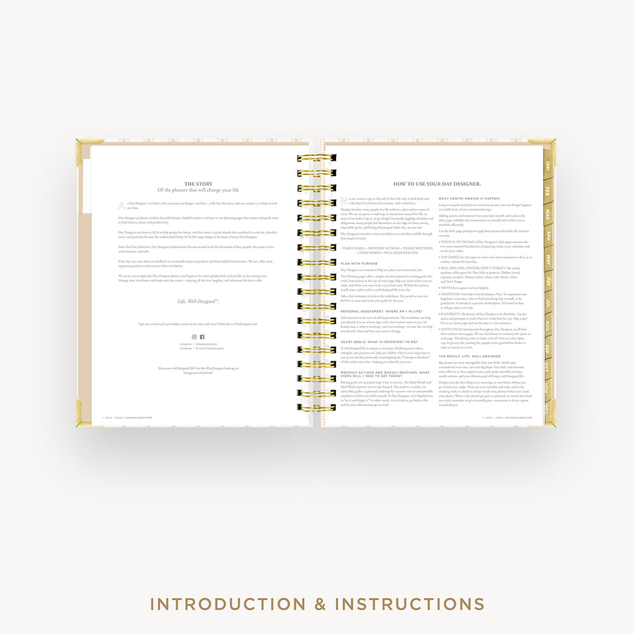 Open book with 'Introduction & Instructions' text on a white background