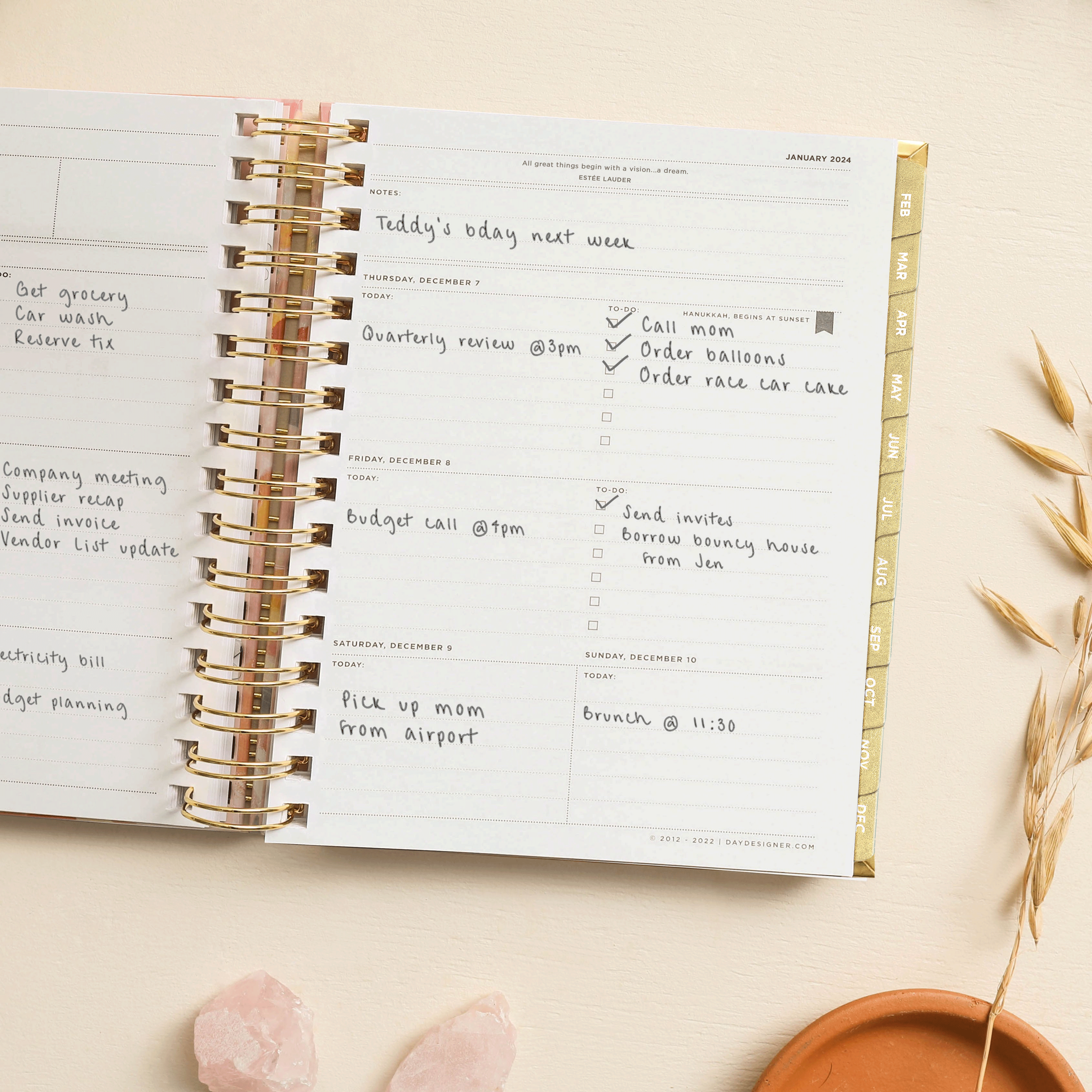 2024 Mini Weekly Planner: Sunset
