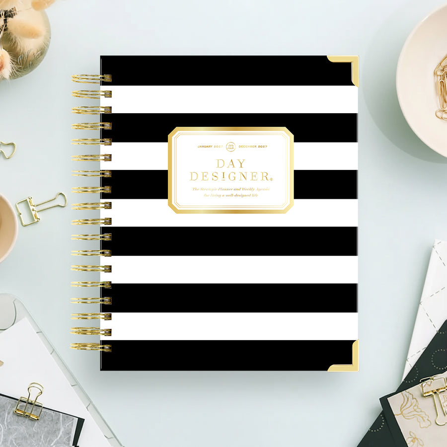 2027 Weekly Planner: Black Stripe