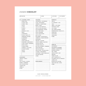 Free Packing Checklist for Vacation Printable