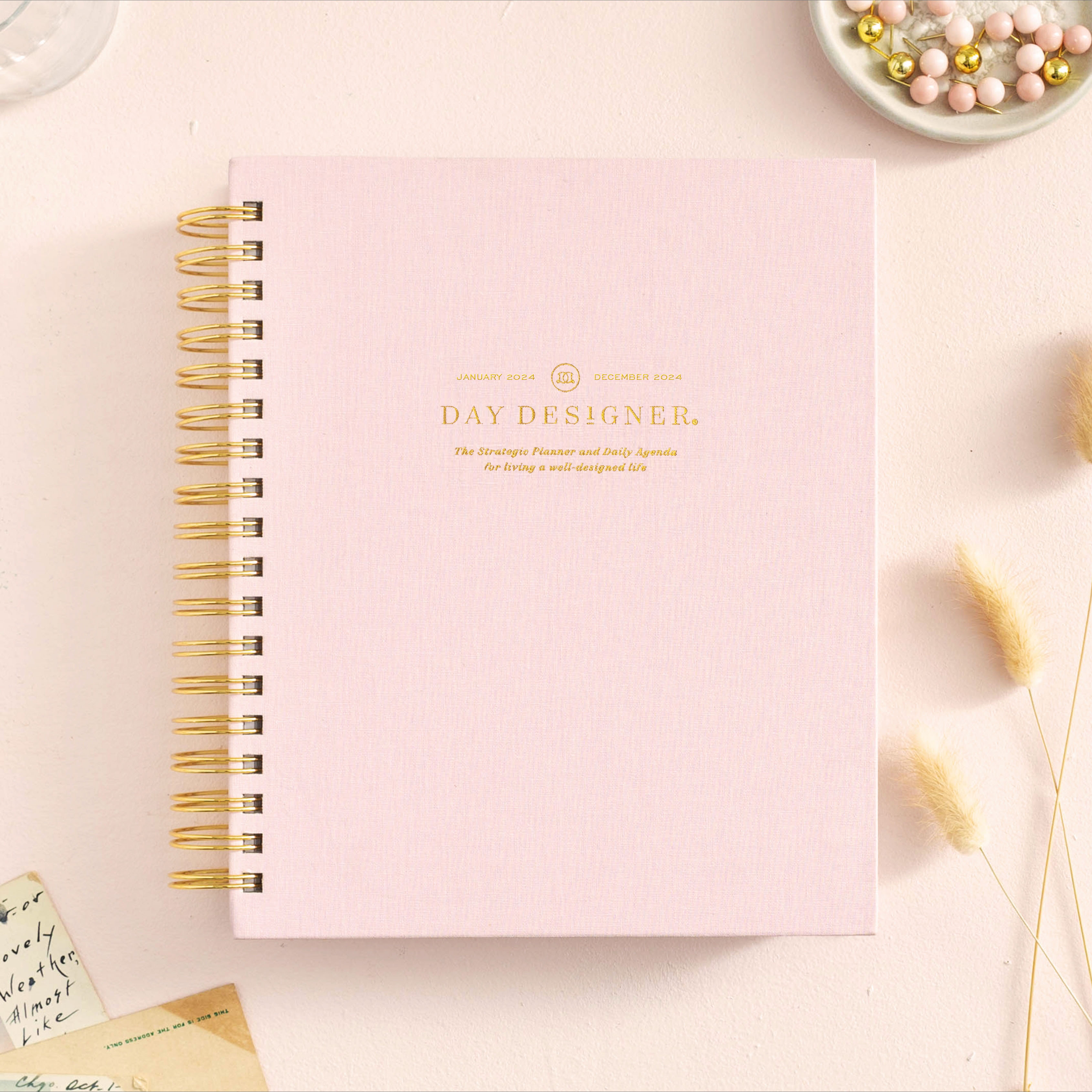 2024 Daily Planner: Peony Bookcloth