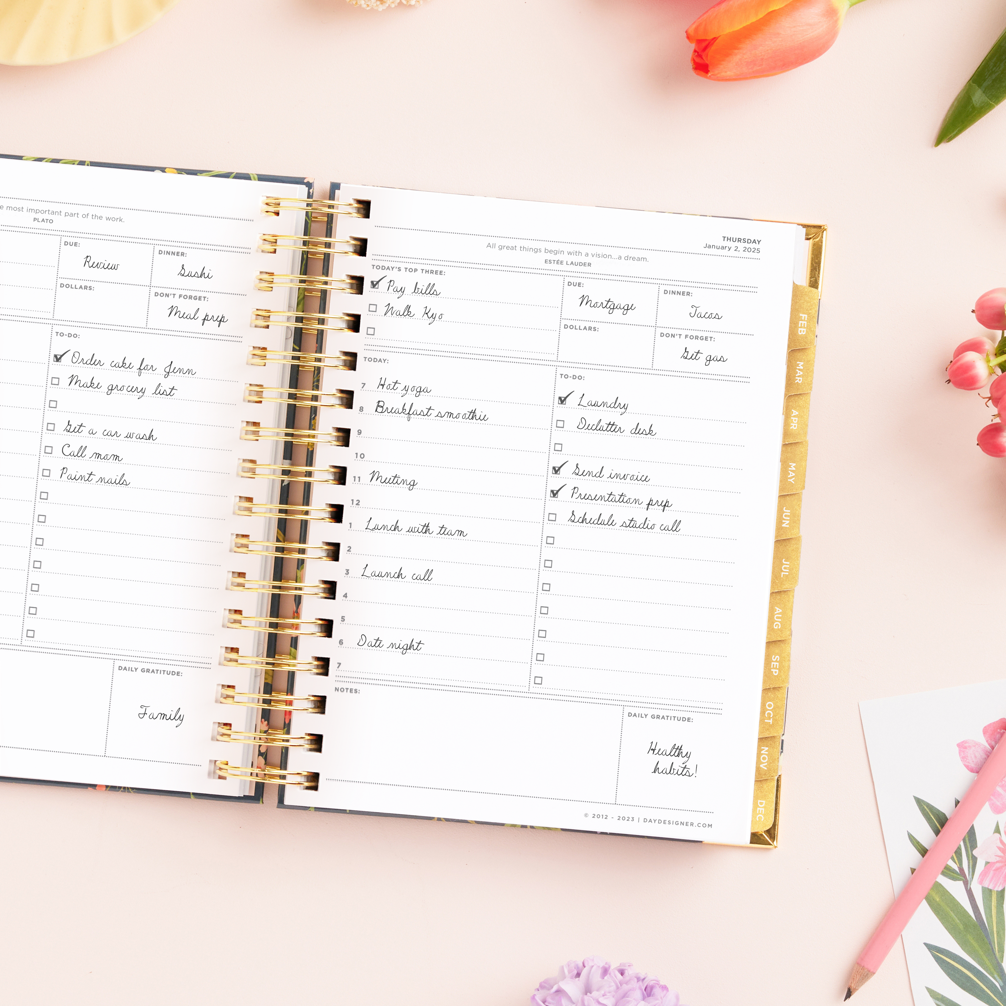 2025 Mini Daily Planner: Fresh Sprigs