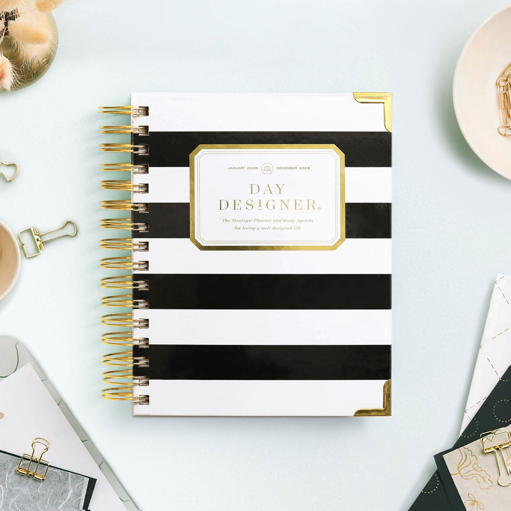 2026 Mini Weekly Planner: Black Stripe