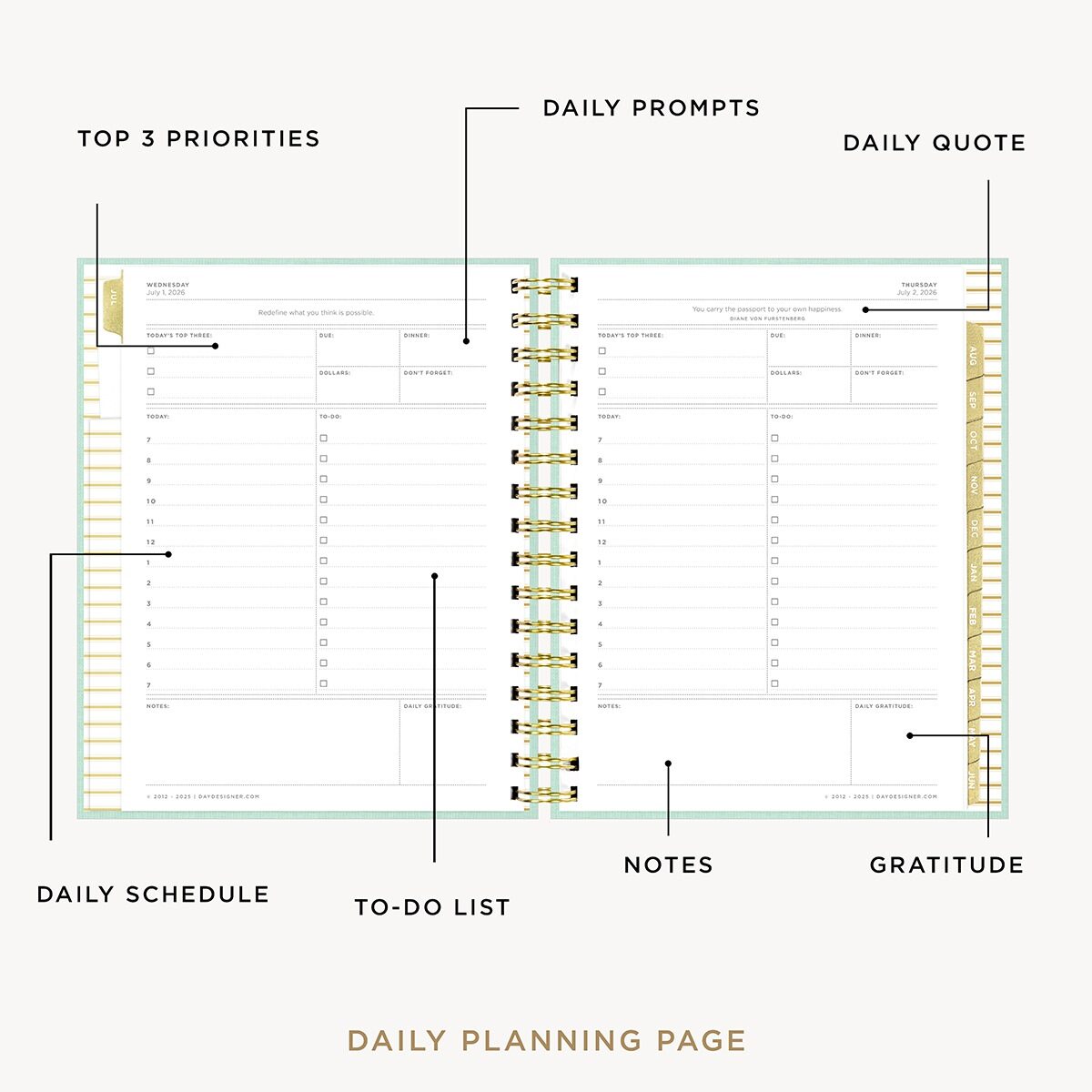 2026-27 Mini Daily Planner: Sage Bookcloth