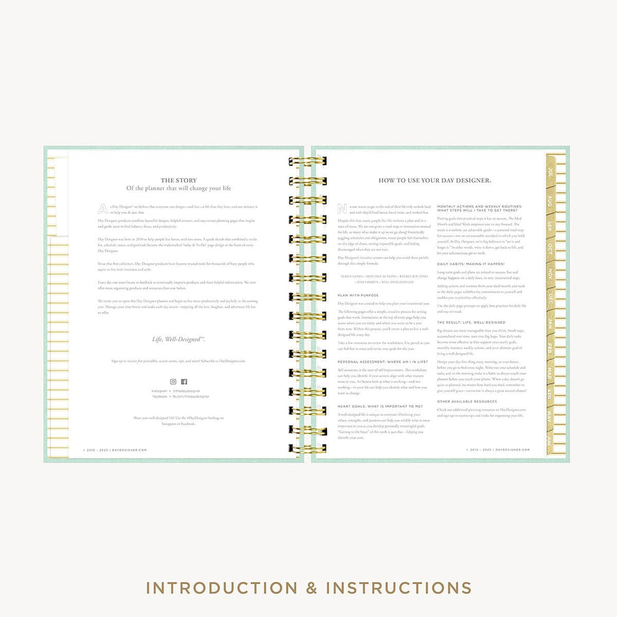 Day Designer 2026-27 mini daily planner: Sage Bookcloth cover with introduction
