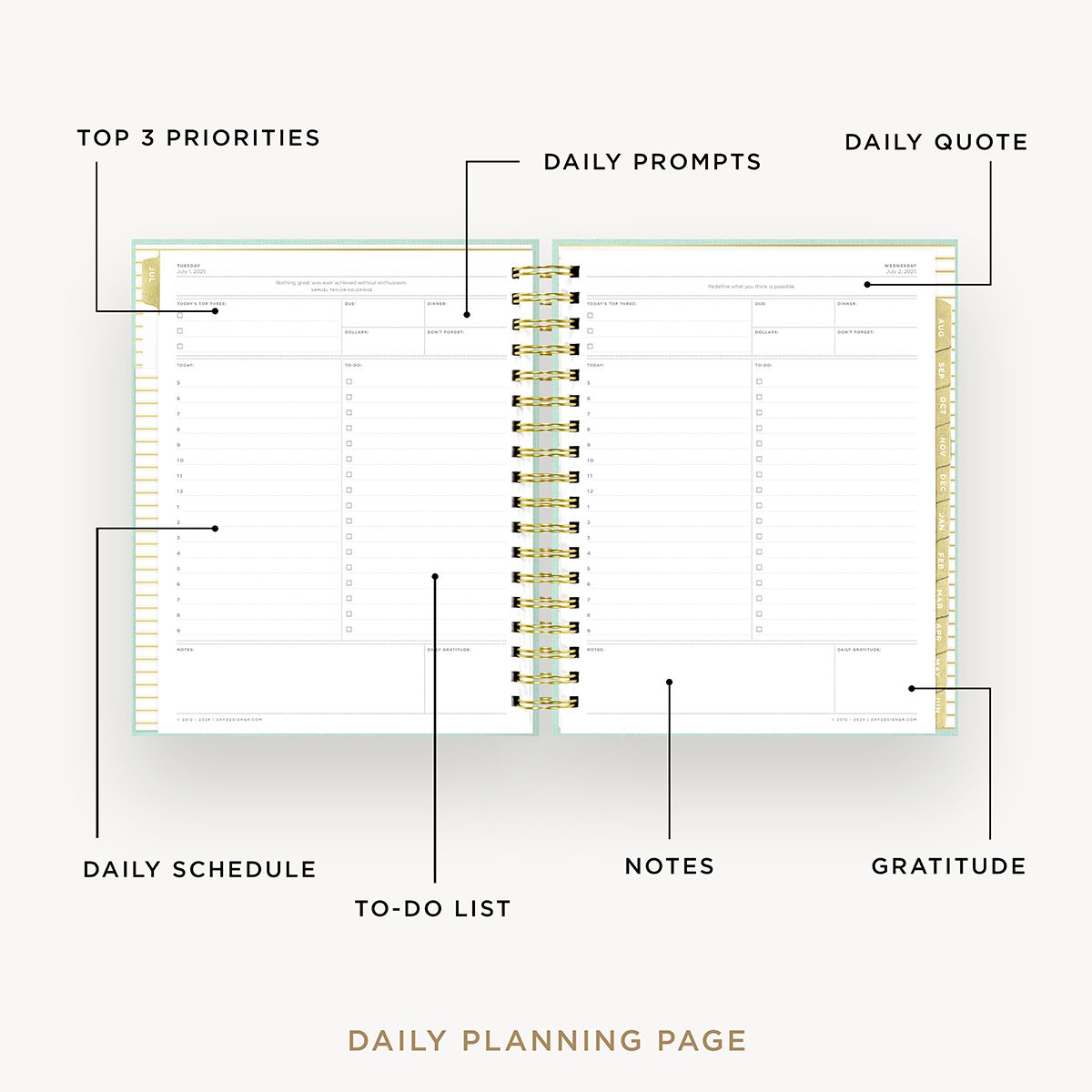 2025-26 Daily Planner: Sage Bookcloth