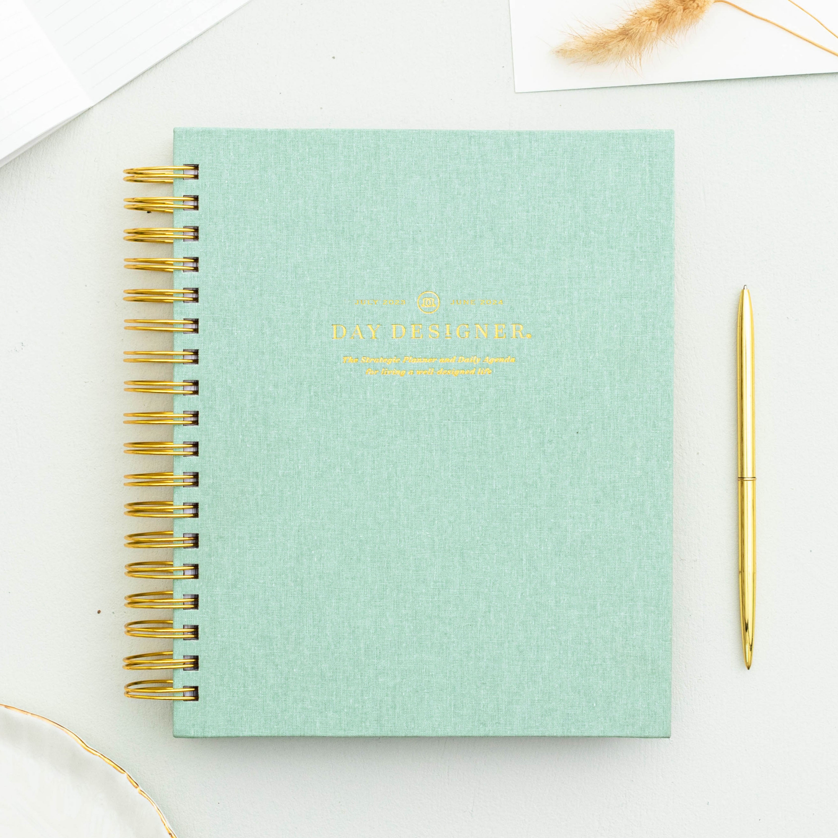 2023-24 Daily Planner: Sage Bookcloth