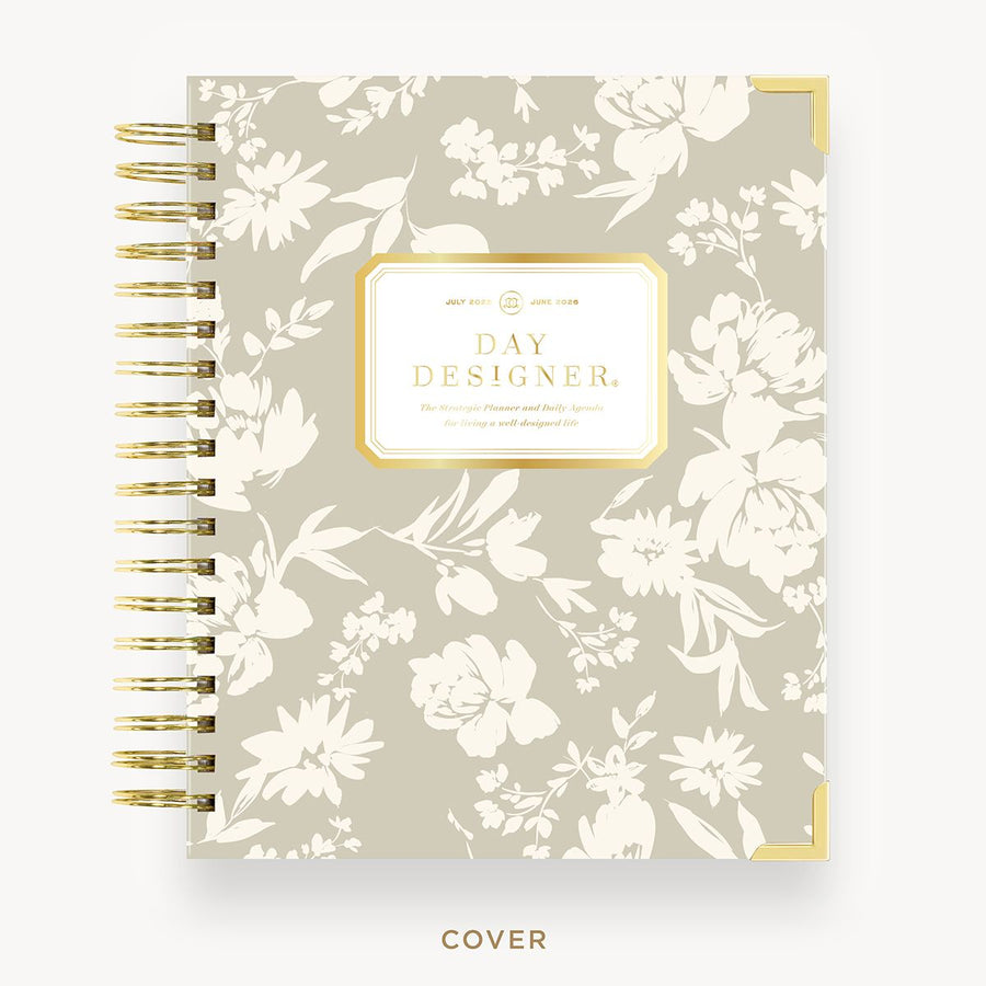 Day Designer 2025-26 daily planner: Silhouette hard cover, gold wire binding