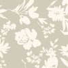 silhouette, white floral pattern on gray background