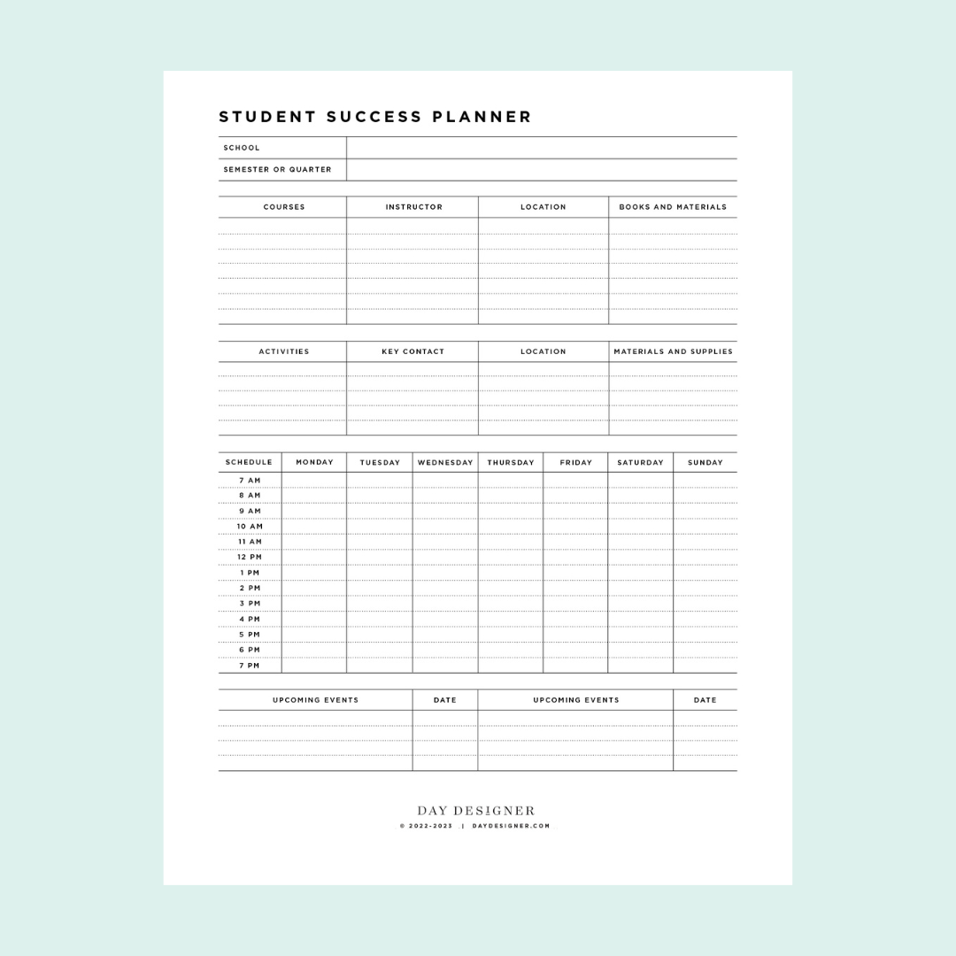 Student Success Planner | Day Designer