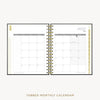 Day Designer 2026-27 mini weekly planner: Classic Black Pebble Texture cover with monthly calendar