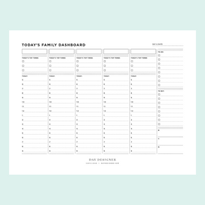 Free Daily Family Dashboard Printable