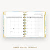 Day Designer 2026 mini weekly planner: sea and sky cover with monthly calendar