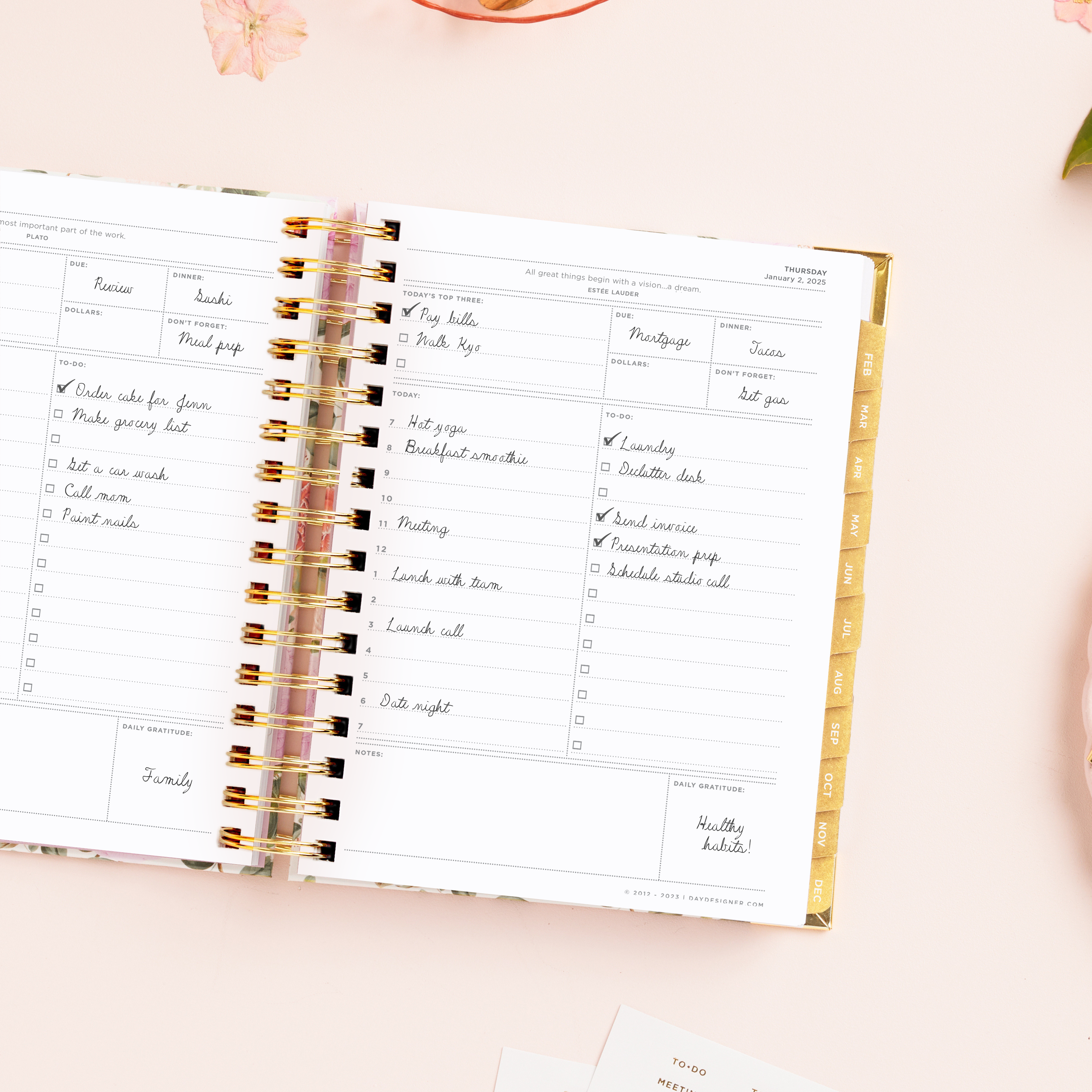 2025 Mini Daily Planner: Camellia