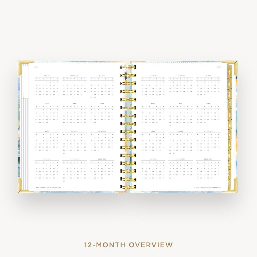 Day Designer 2026 mini weekly planner: sea and sky cover with 12 month calendar