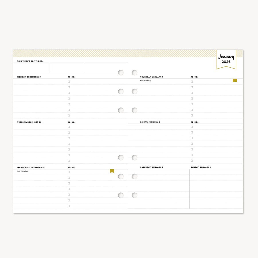 A5 Planner Inserts: 2026 Weekly/Monthly A5 (Calendar Year)