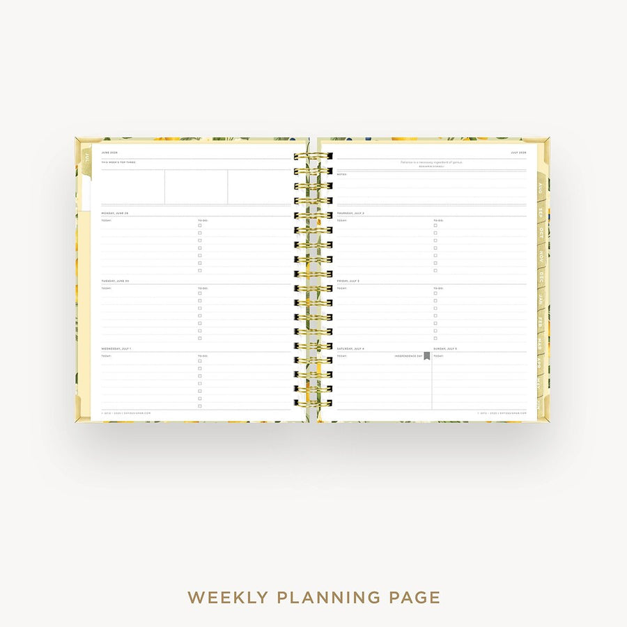 Day Designer 2026-27 weekly planner: Lemon Floral Sage cover  with weekly planning pages