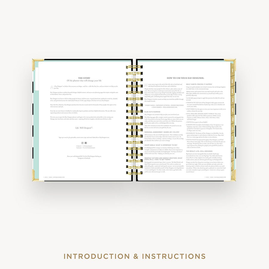 Open book showing 'Introduction & Instructions' on a white background