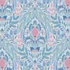 repeated blue and pink damask pattern