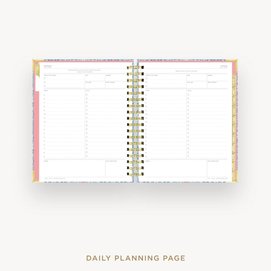 Day Designer 2026-27 daily planner: Olivia Damask cover with daily planning page