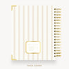 Day Designer 2026-27 weekly planner: Ticking Stripe cover with back cover with gold detail