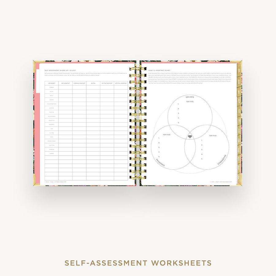 Day Designer 2025-26 daily planner: Alexandra cover with self assessment worksheet