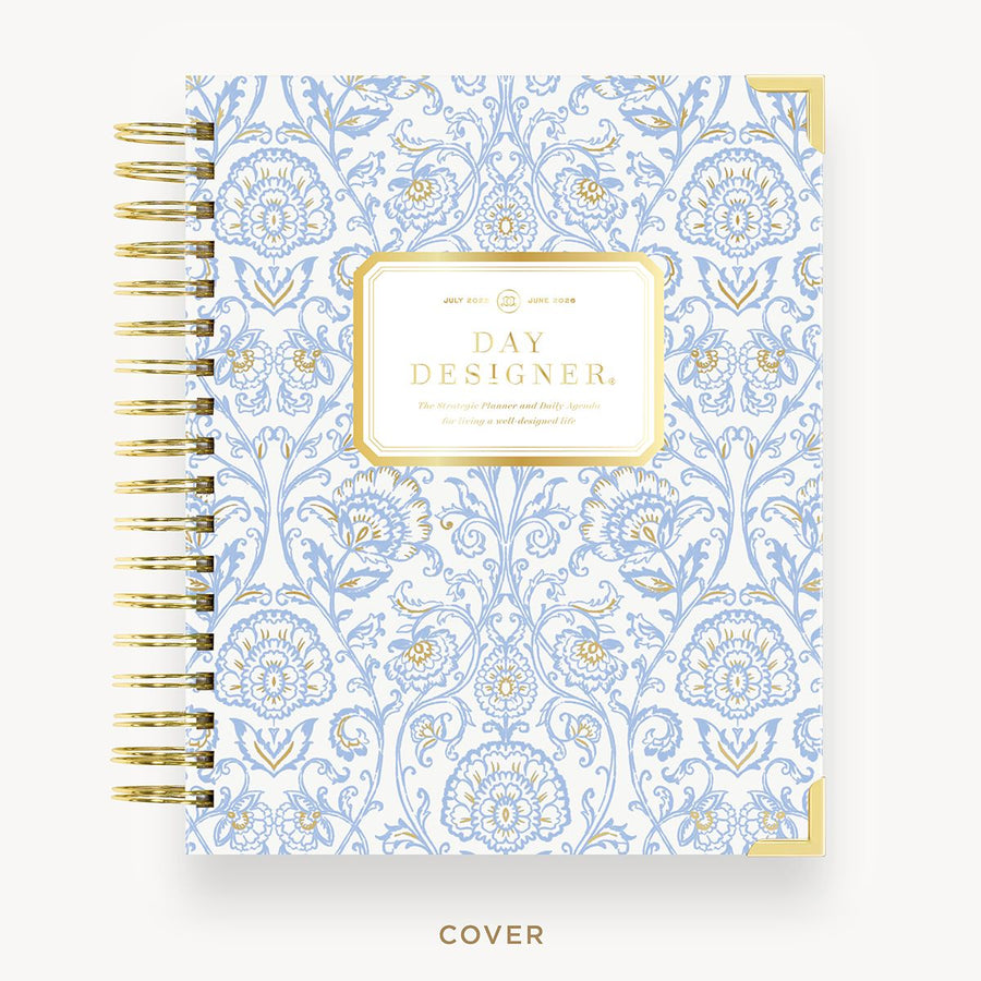 Day Designer 2025-26 daily planner: Alicia hard cover, gold wire binding