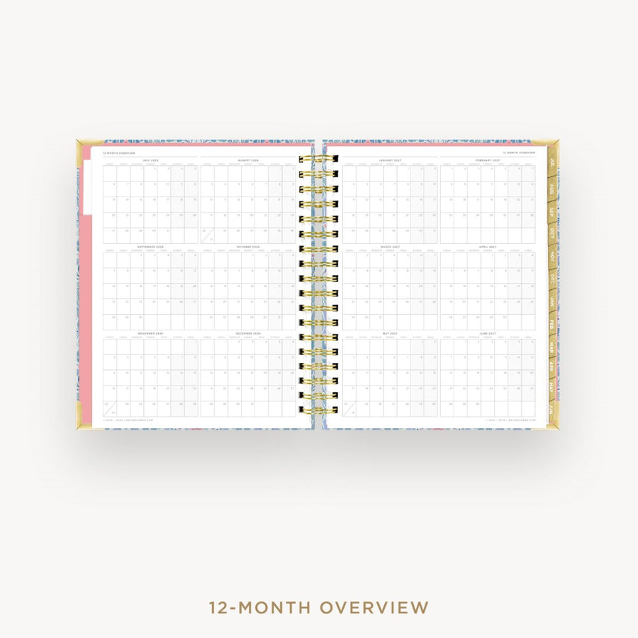Day Designer 2026-27 daily planner: Olivia Damask cover with 12 month calendar