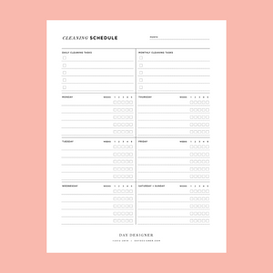 Free Cleaning Schedule Printable