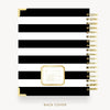 Day Designer 2026-27 weekly planner: Black Stripe cover with back cover with gold detail