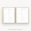 Day Designer 2026-27 mini weekly planner: Caramel Latte cover with entertainment party planner