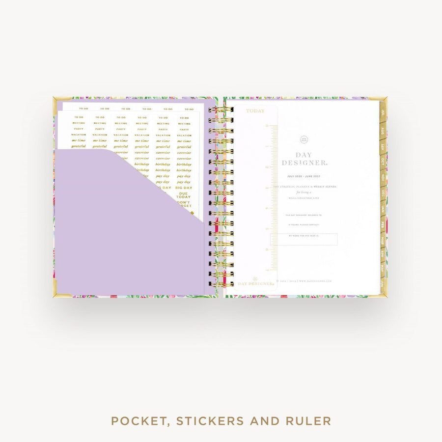 Day Designer 2026-27 weekly planner: Belle Vie cover with pocket and gold stickers