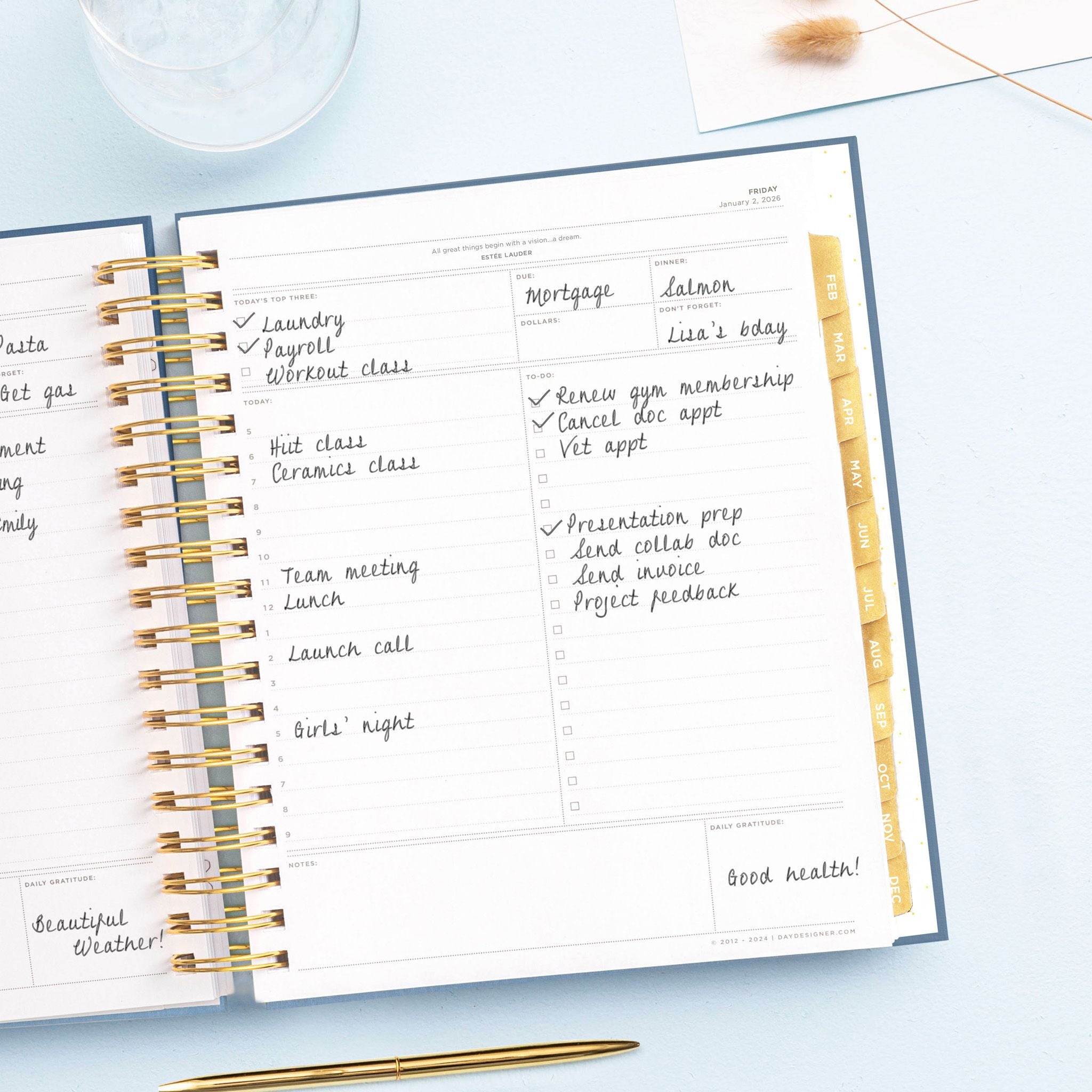 2026 Daily Planner: Navy Bookcloth