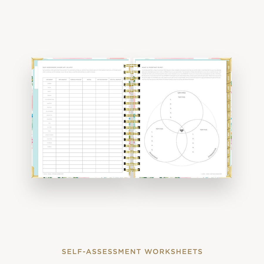 Day Designer 2025-26 daily planner: Capri cover with self assessment worksheet