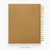 Day Designer 2025-26 daily planner: Caramel Latte back cover with gold detail