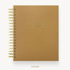 Day Designer 2025-26 daily planner: Caramel Latte hard cover, gold wire binding