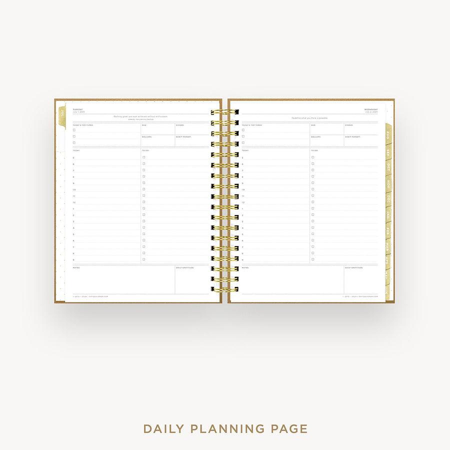 Day Designer 2025-26 daily planner: Caramel Latte cover with daily planning page