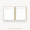 Day Designer 2025-26 daily planner: Caramel Latte cover with goals worksheet