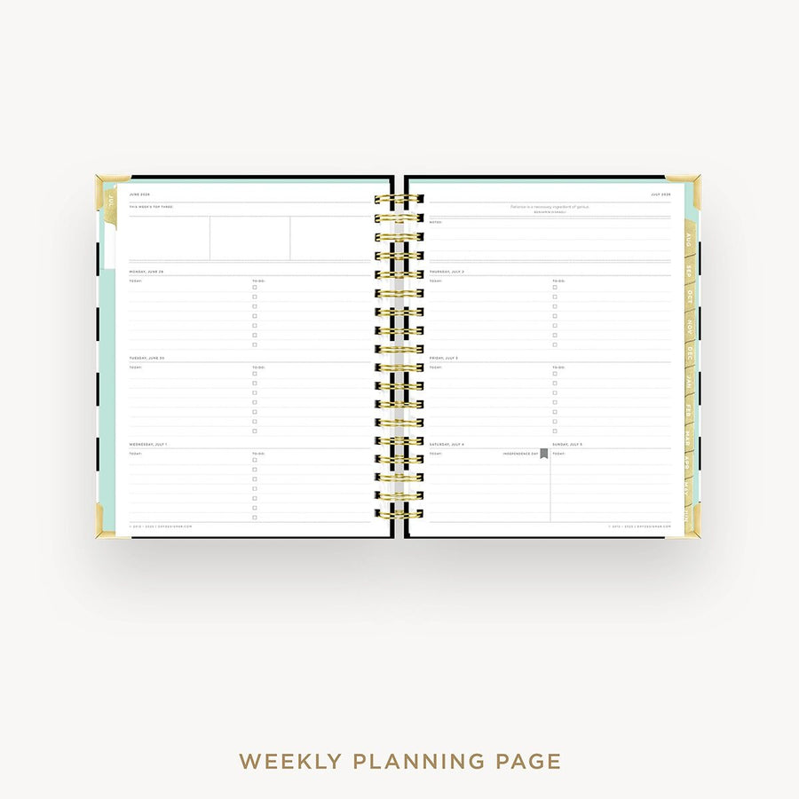 Day Designer 2026-27 weekly planner: Black Stripe cover  with weekly planning pages